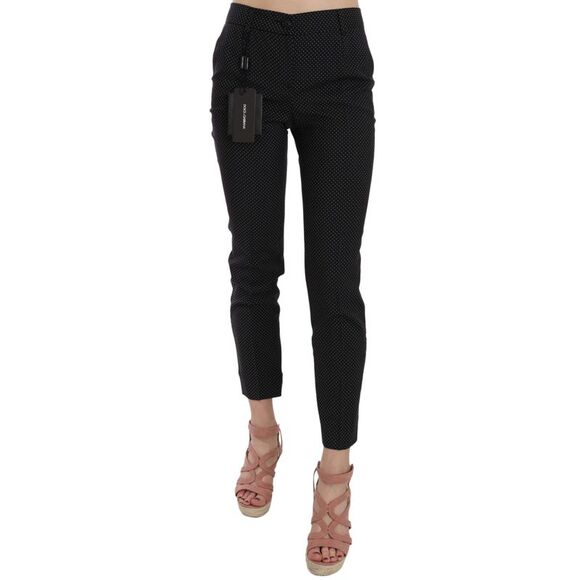 Dolce & Gabbana Dolce Gabbana PAN70012 Polka Dot Trousers Women Black Jeans & - Picture 1 of 4